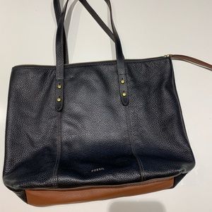 Brown and Black Fossil handbag